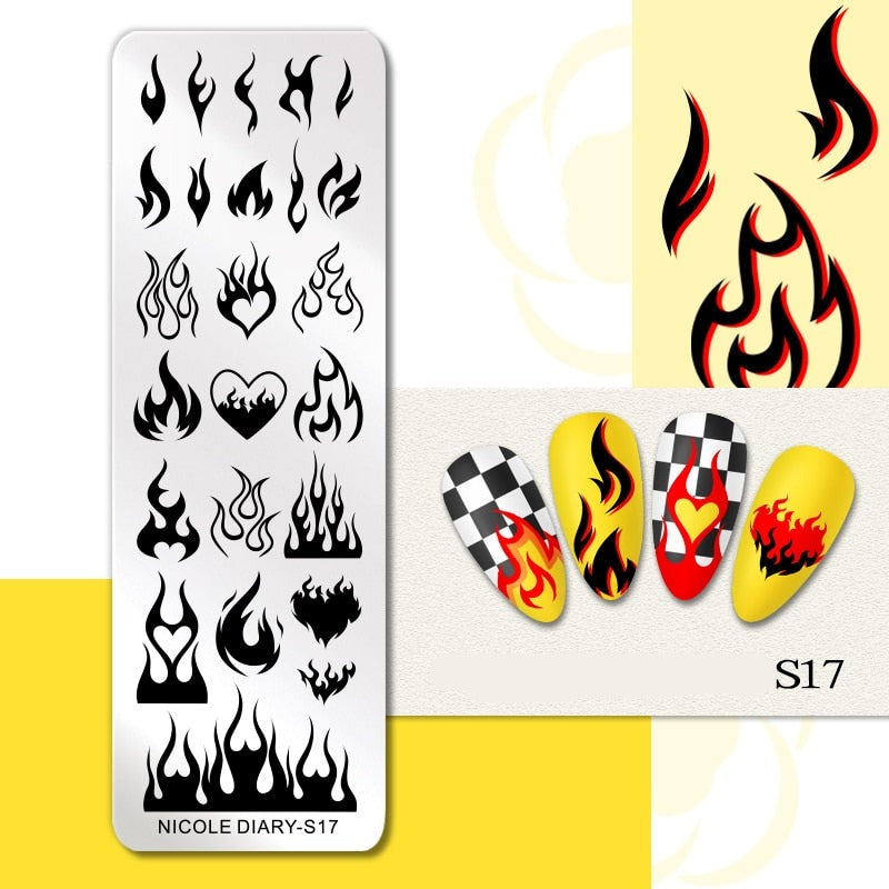 Halloween Series Nail Art Stamping Plates Snake Butterfly Designs Nail Polish Flower Printing Stamp Template Tools