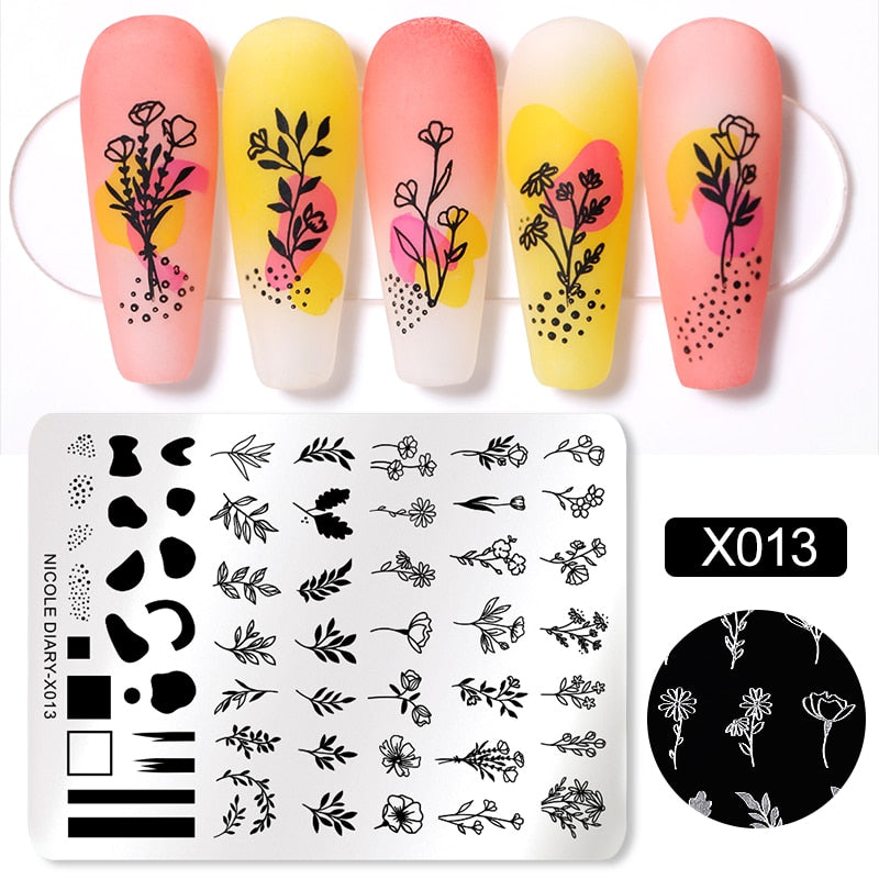Halloween Series Nail Art Stamping Plates Snake Butterfly Designs Nail Polish Flower Printing Stamp Template Tools