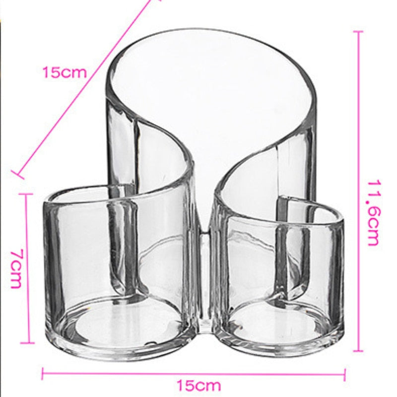 NEW Desktop Acrylic Makeup Brushes Holder Makeup Storage Box Lipstick Nail Polish Jewelry Display Holder Cosmetic Organizer Box