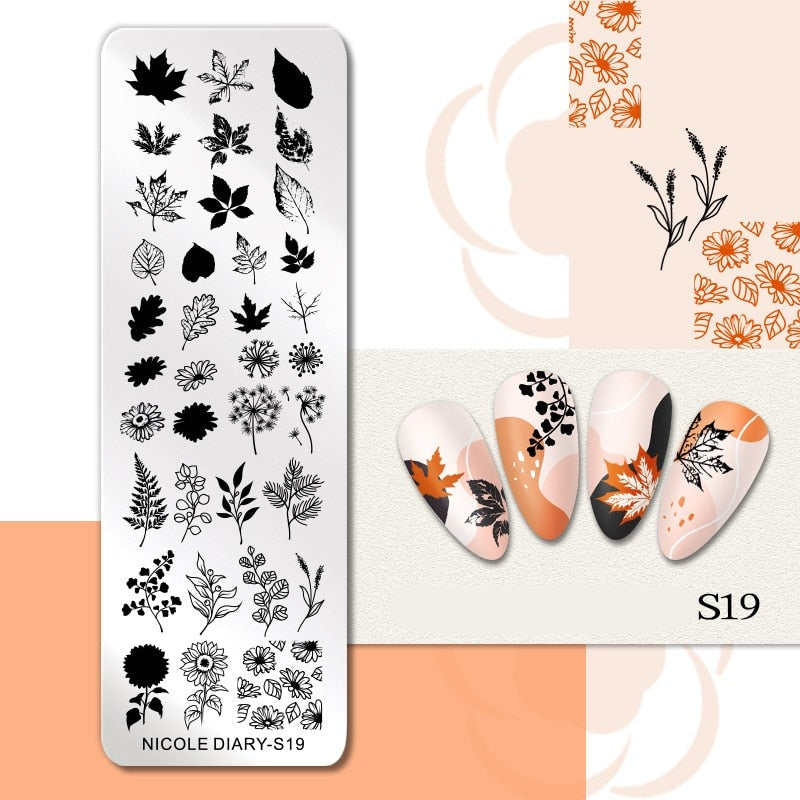 Halloween Stamping plates Stamp For Nails Pumpkin Ghost Nail Polish Templates All for Manicure Nail Designs