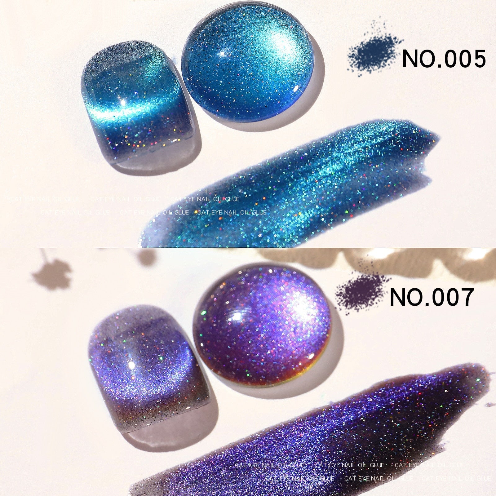 Blue Crystal Cat Eye Rainbow Magnetic Gel Nail Polish Glue Variety Glue Nail Art Shiny Varnish UV Gel for Nail Art Design