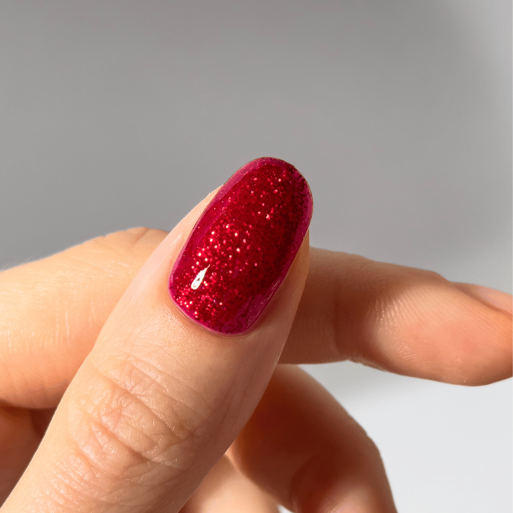 Glow Up Plan - Glittery red festive gel nail polish