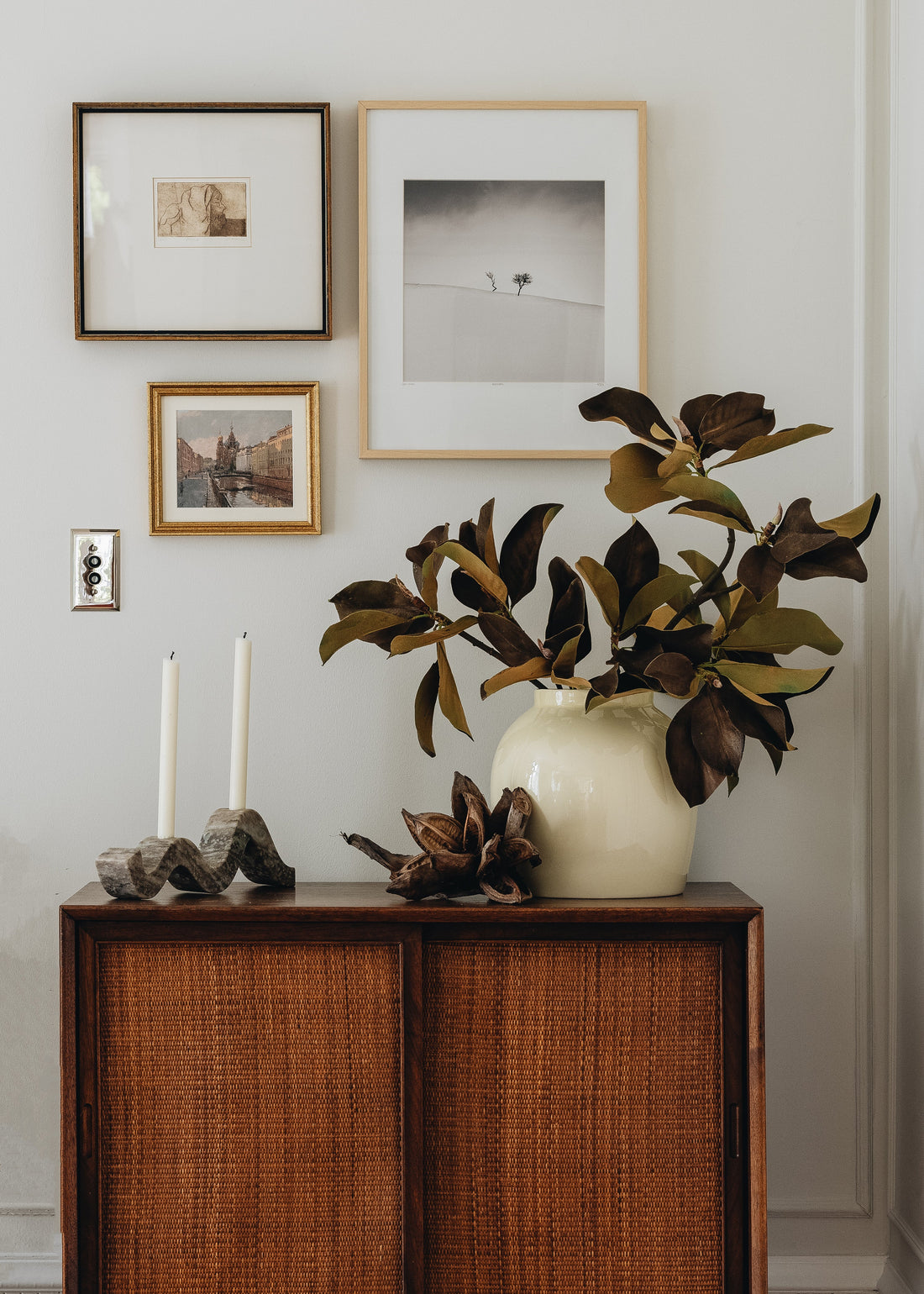 Artificial Magnolia Leaf in Brown