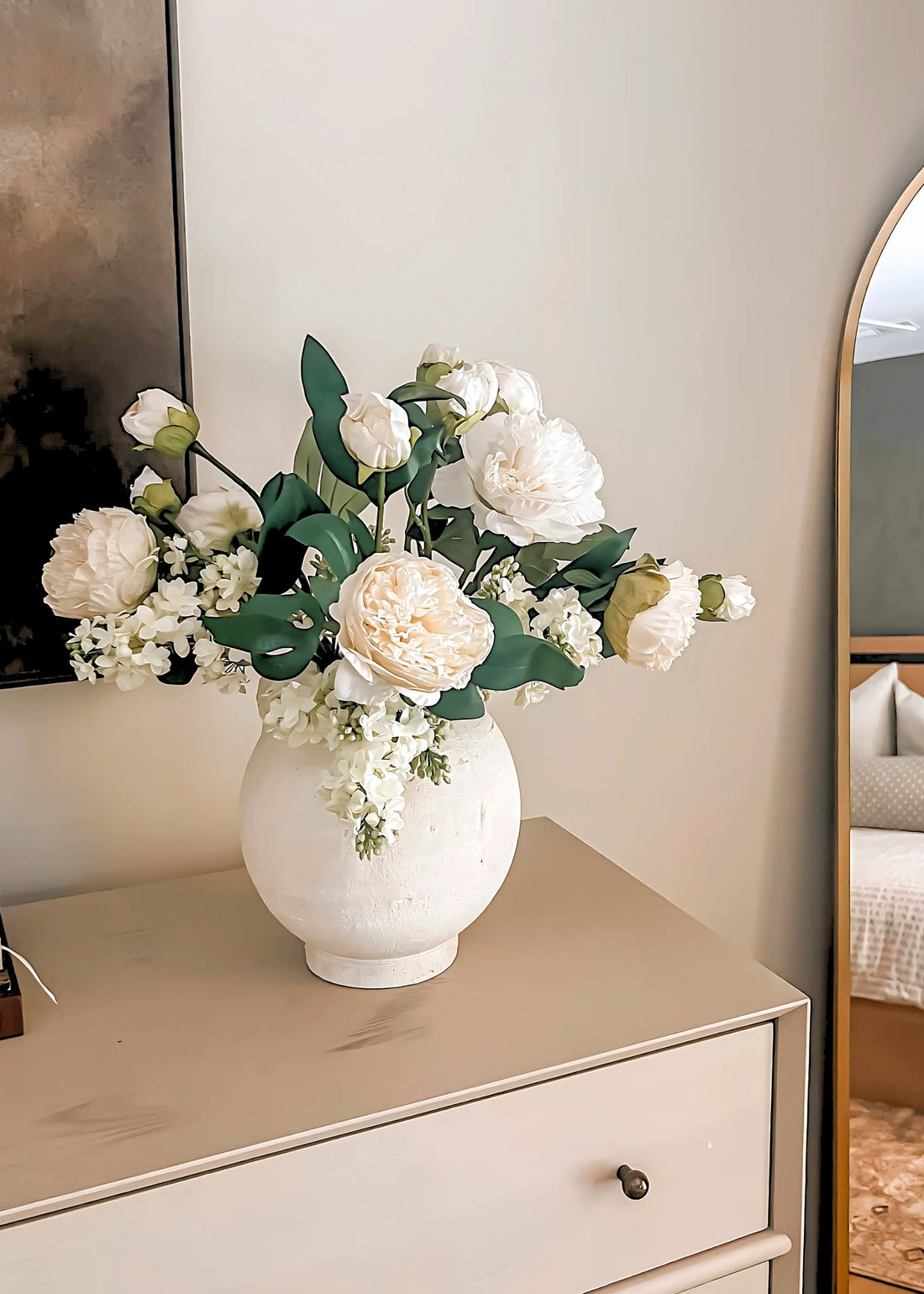 Dried Look Faux Peony 