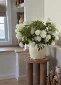 Faux Queen Anne's Lace and Snowball Hydrangeas Arranged in a Vase